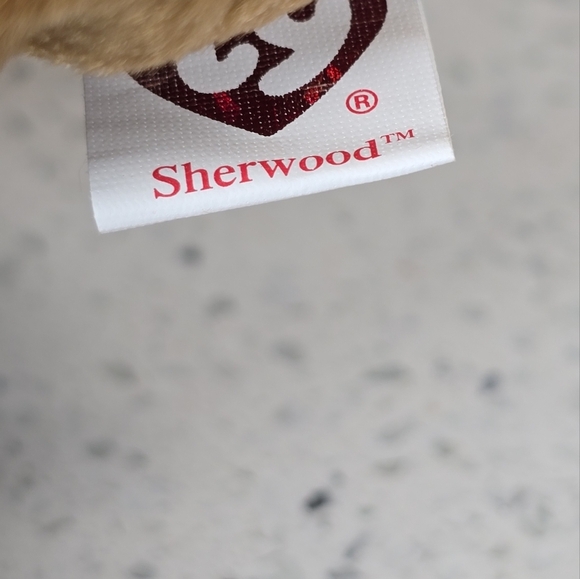 TY - Sherwood - Brown Teddy Bear with Yellow Ribbon - Picture 4 of 5